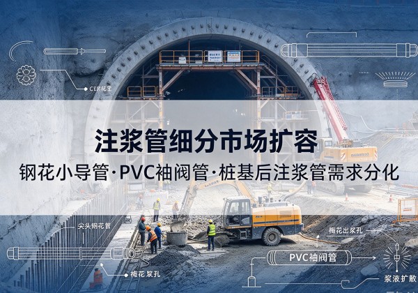 称多注浆管细分市场扩容，隧道钢花小导管、PVC 袖阀管、桩基后注浆管需求分化